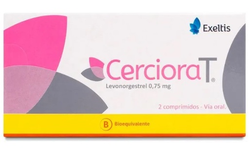 [904555] CERCIORAT 0,75 ACO SOS X 2 COMP (LEVONORGESTREL) (PTM)