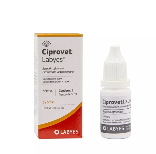 [904658] CIPROVET SOL OFTALMICA 5 ML (CIPROFLOXACINO/CONDROITINA) (VET)