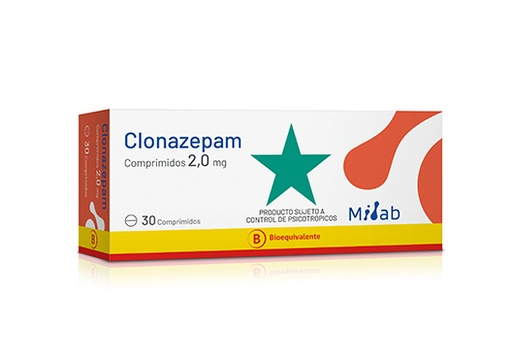 [7800063111742] CLONAZEPAM 2.0 MG MINTLAB X 30 COMP (PSICO) (PTM)
