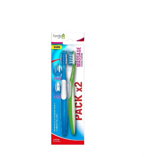 [7805633018643] FAMILY SET CEPILLO DENTAL ADULTO DURO X2