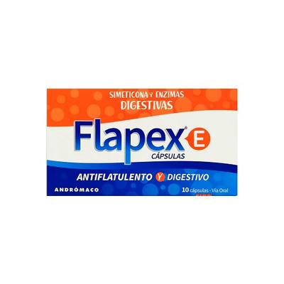 [7800018000596] FLAPEX-E X 10 CAPS (SIMETICONA/ENZIMAS)