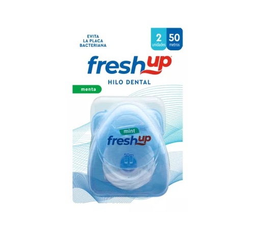 [6953186100016] FRESH UP MINT HILO DENTAL TRIANGULO MENTA X 50 MTS