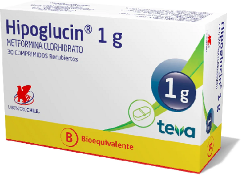 [900907] HIPOGLUCIN 1 G NORMAL X 30 COMP (METFORMINA) CHS $2000