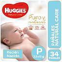 [7794626008214] HUGGIES PAÑAL NATURAL CARE   P X 34 UNID