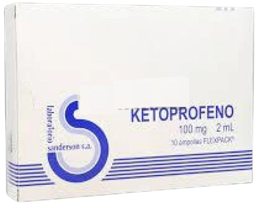 [1576075461600] KETOPROFENO INYECT 100 MG/2 ML INTRAMUSCULAR X 10 AMP SANDERSON (GENER) (PTM)