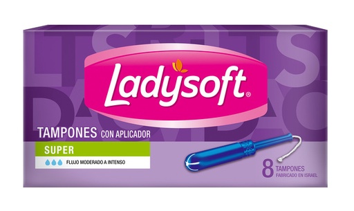 LADYSOFT TAMPONES SUPER CON APLICADOR X 8 UNID