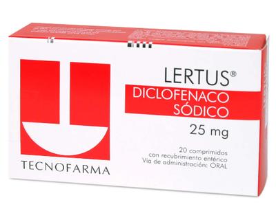 [904146] LERTUS 25 MG X 20 COMP (DICLOFENACO) (PTM)