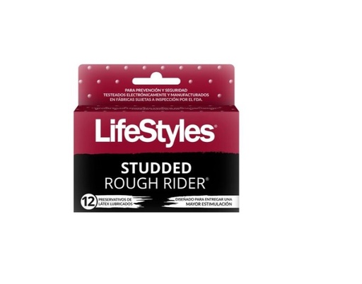 [902749] LIFESTYLES PRESERVATIVOS ROUGH RIDER STUDDED X 12 UNID