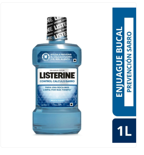 LISTERINE ENJUAGUE CONTROL SARRO X 1000 ML