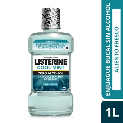 [1568396496632] LISTERINE ENJUAGUE COOL MINT ZERO ALCOHOL X 1000 ML