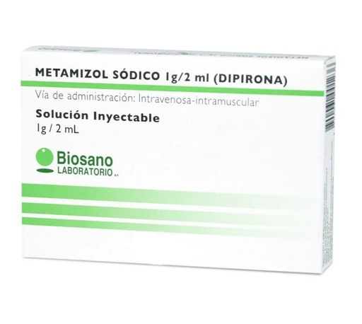 [901109] METAMIZOL INYECTABLE 1G /2 ML BIOSANO X 5 AMP (GENER)***