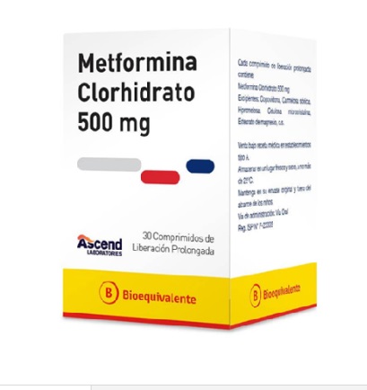 [7804650882251] METFORMINA  500 MG LIB PROLONG ASCEND X 30 COMP (GENER)