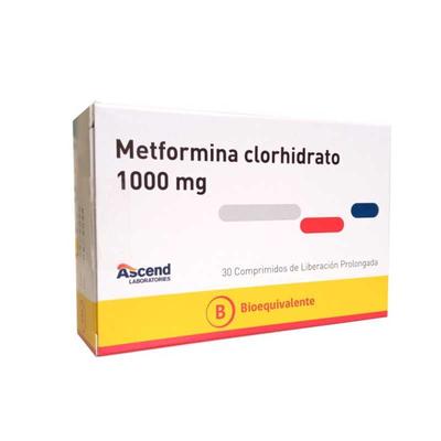 [7804650884330] METFORMINA 1000 MG LIB PROLONG ASCEND X 30 COMP (GENER)