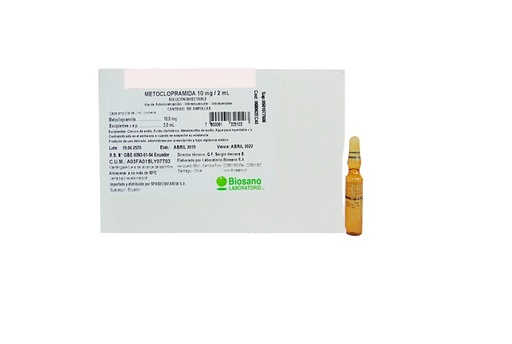 [1564169579411] METOCLOPRAMIDA 10 MG/2ML INYECTABLE X 1 UNIDAD (GENER)