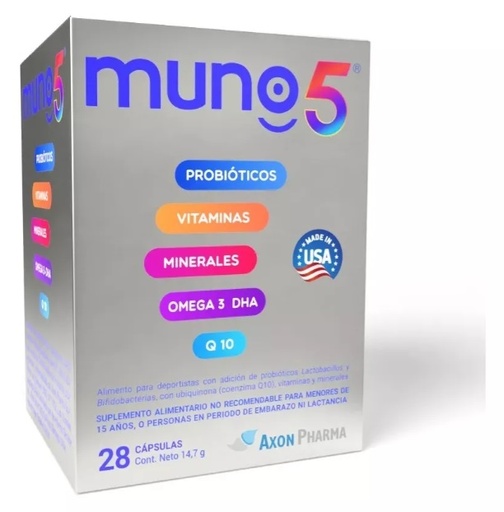 [7804651290178] MUNO 5 PROBIOTICOS + VIT+MIN+ OMEGA 3 Q10 X 28 CAPS