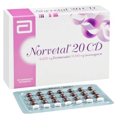 [900962] NORVETAL 20 CD X 28 COMP (ETINILESTRADIOL//LEVONORGESTREL) (RS:30) (SM:50)(HORM)