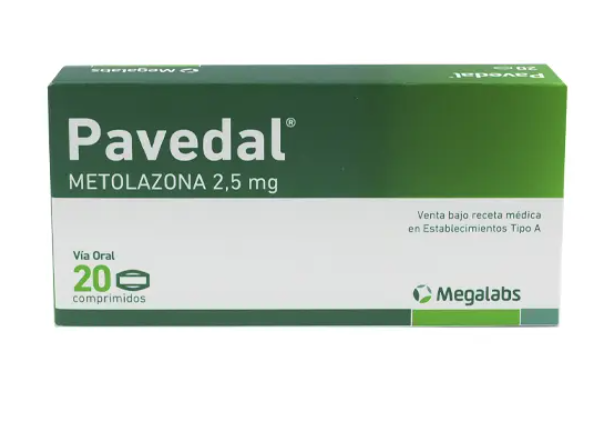 PAVEDAL 2,5 MG X 20 COMPRIMIDOS (METOLAZONA) | Farmazon-Farmacia On ...
