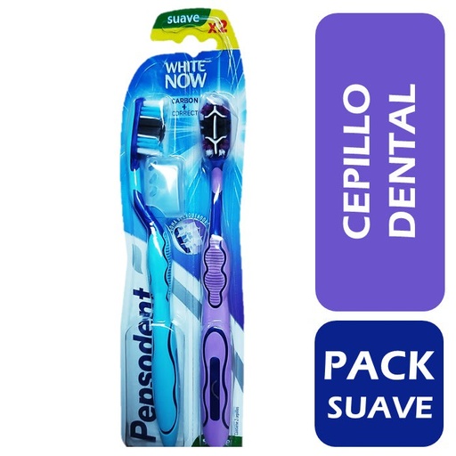 [1598898566843] PEPSODENT CEPILLO WHITE NOW CARBON CORRECT N°3 SUAVE 2 X 1***