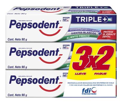 [901465] PEPSODENT PASTA TRIPLE+ X 90 GR (3X2)