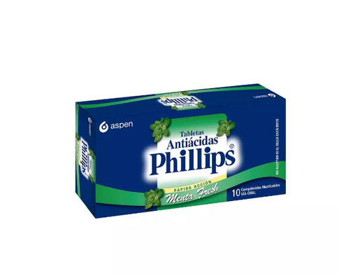 [900970] PHILLIPS MENTA TIRA X 10 COMP (ALUMINIO HIDROXIDO//CALCIO CARBONATO//MAGNESIO HIDROXIDO)(FRAXI)