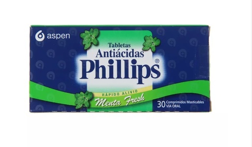 [901007] PHILLIPS MENTA X 30 COMP (ALUMINIO HIDROXIDO//CALCIO CARBONATO//MAGNESIO HIDROXIDO)