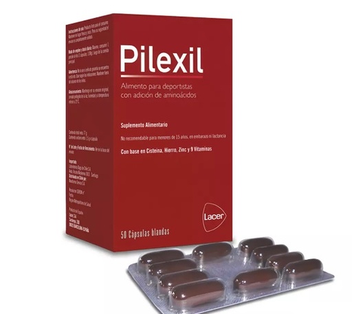 [8430340036704] PILEXIL X 50 CASULAS BLANDAS (CISTEINA/HIERRO/ZINC/VITAMINAS)