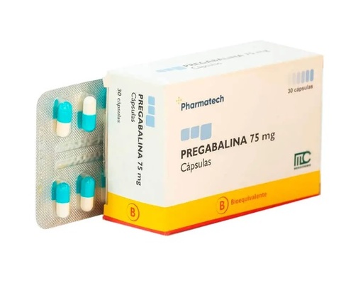 [5290931016002] PREGABALINA  75 MG  PHARMATECH X 30 CAP (GENER)