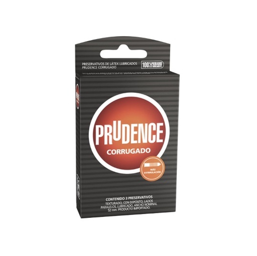[1602018426179] PRUDENCE PRESERVATIVO CORRUGADO X  3 UNID