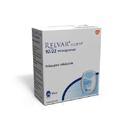 [905359] RELVAR ELLIPTA 92/22 MCG X 30 DOSIS (VILANTEROL/FLUTICASONA)