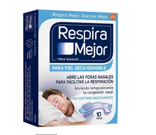 [904329] RESPIRA MEJOR SECA/SENSIBLE BANDAS NASALES X 10 TIRAS