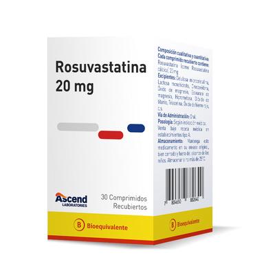 [7804650882640] ROSUVASTATINA 20 MG ASCEND X 30 COMP (GENER)