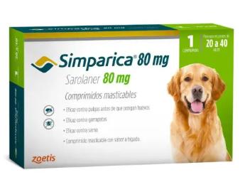 [1608584696888] SIMPARICA  80 MG 20,1-40 KG X 1 COMP (SAROLANER) (VET)