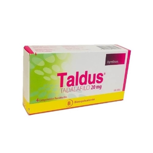 [1565624691133] TALDUS 20 MG X 4 COMP (TADALAFILO)***
