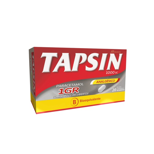 [1604695352430] TAPSIN SC 1 GR X 20 COMP (PARACETAMOL)