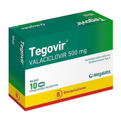 [7800059005932] TEGOVIR 500 MG X 10 COMP (VALACICLOVIR) (PTM)