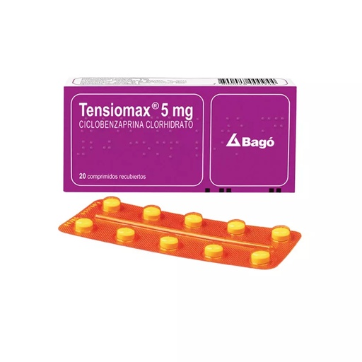 [1504556971398] TENSIOMAX 5 MG X 20 COMP (CICLOBENZAPRINA)