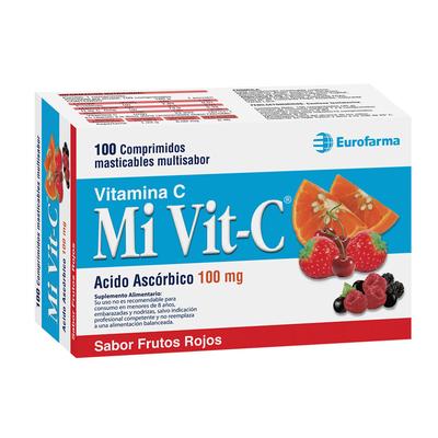 [7800050002657] VITAMINA C  100 MG MASTICABLE MI VIT-C FRUTOS ROJOS MULTI X 100 COM (PTM)***