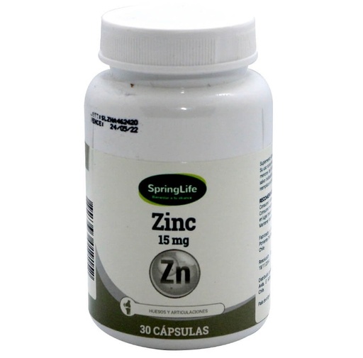 [1619821339008] ZINC 15 MG X 30 CAPS SPRINGLIFE***