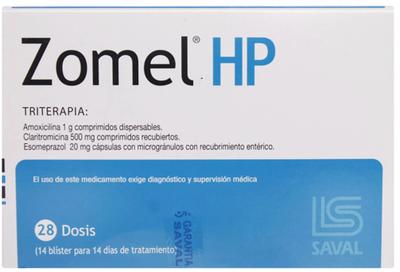 [900903] ZOMEL HP TRITERAPIA x 28 DOSIS (AMOXICILINA/CLARITROMICINA/ESOMEPRAZOL)***