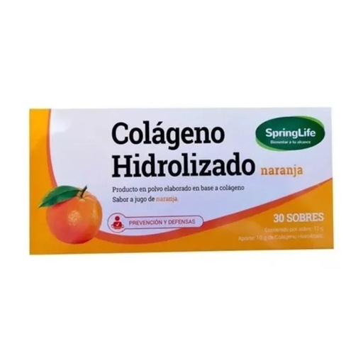 [7805633023210] COLAGENO HIDROLIZADO NARANJA 10 GR X 30 SOBRES (COLAGENO) SPRINGLIFE
