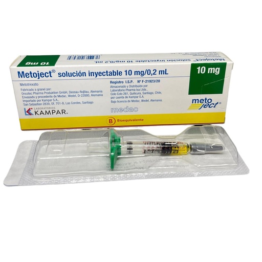 [4037353016484] METOJECT 10 MG/ML X 1 JERINGA PRELLENADA SOLUCION INYECTABLE KAMPAR CHILE(METOTREXATO)