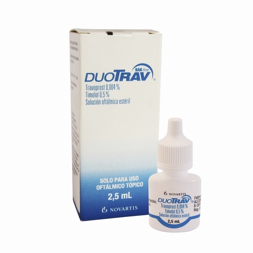 DUOTRAV TRAVOPROST/TIMOLOL SOLUCION OFTALMICA X 2.5 ML