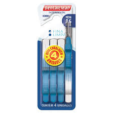 DENTALCLEAN CEPILLO INTERDENTAL FLEXI FINO 0,6 MM AZUL X 4 UNID