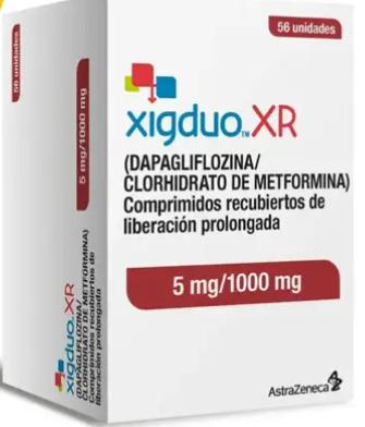 XIGDUO XR METFORMINA//DAPAGLIFLOZINA 1000/5 MG X 56 COMP