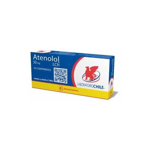 ATENOLOL  50 MG LCH X 20 COMP (GENER)(PTM)