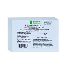 N- BUTILBROMURO DE ESCOPOLAMINA 20 MG/1 ML X 5 AMPOLLAS