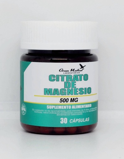 MAGNESIO CITRATO 500 MG X 30 CAPSULAS (NAT) GREEN MEDICAL