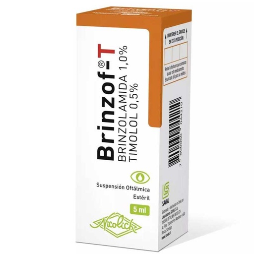 BRINZOF-T SUSPENSION OFTALMICA X 5 ML (BRINZOLAMIDA/TIMOLOL)
