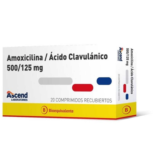 AMOXICILINA/CLAVULANICO 500/125 ASCEND X 20 COMP (GENER)  (PTM)