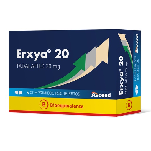 ERXYA 20 MG X 4 COMPRIMIDOS RECUBIERTOS (TADALAFILO)